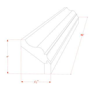 HA - CM6: Ash Gray Shaker 96"W x 3 - 1/2"H x 2 - 1/2"D Crown Molding - homecabinets