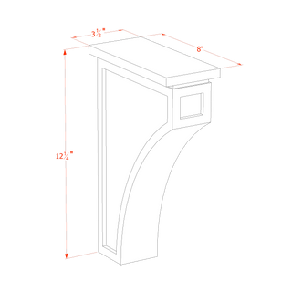 HA - CMCB: Ash Gray Shaker 3 - 1/2"W x 12 - 1/4"H x 08"D Extra Large Corbel - homecabinets