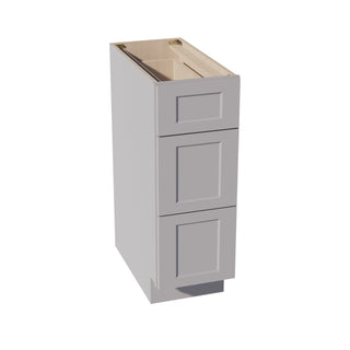 HA - DB12: Ash Gray Shaker 12" 3 Drawers Base Cabinet - homecabinets