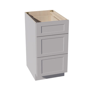 HA - DB18: Ash Gray Shaker 18" 3 Drawers Base Cabinet - homecabinets