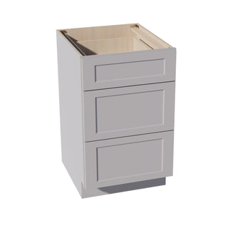 HA - DB21: Ash Gray Shaker 21" 3 Drawers Base Cabinet - homecabinets