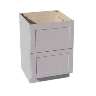 HA - DB24 - 2: Ash Gray Shaker 24" 2 Drawers Base Cabinet - homecabinets