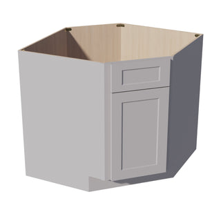 HA - DSB36: Ash Gray Shaker 39" 1 Door 1 False Drawer Corner Sink Base Cabinet - homecabinets