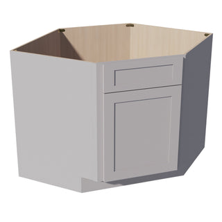 HA - DSB42: Ash Gray Shaker 42" 1 Door & 1 False Drawer Corner Sink Base Cabinet - homecabinets