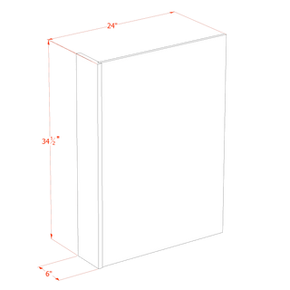 HA - DWR6: Ash Gray Shaker 6" Filler - 24"W x 34 - 1/2"H x 1/2"D Dishwasher Return Panel - homecabinets