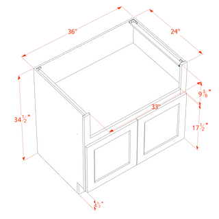 HA - FS36: Ash Gray Shaker 36" 2 Doors Farm House Sink Base Cabinet - homecabinets