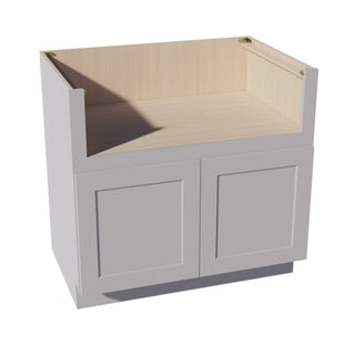 HA - FS36: Ash Gray Shaker 36" 2 Doors Farm House Sink Base Cabinet - homecabinets