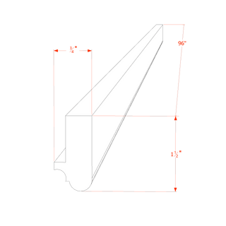 HA - LRM: Ash Gray Shaker 96"W x 1 - 1/2"H x 3/4"D Light Rail Molding - homecabinets