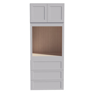 HA - OC3390: Ash Gray Shaker 33"W x 90"H x 24"D 2 Doors & 3 Drawers Tall Oven Shelf Cabinets - homecabinets