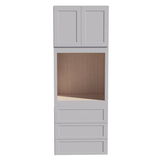 HA - OC3396: Ash Gray Shaker 33"W x 96"H x 24"D 2 Doors & 3 Drawers Tall Oven Shelf Cabinets - homecabinets