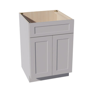 HA - SB24: Ash Gray Shaker 24" 2 Doors 1 False Drawer Sink Base Cabinet - homecabinets