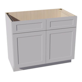 HA - SB42: Ash Gray Shaker 42" 2 Doors 2 False Drawers Sink Base Cabinet - homecabinets