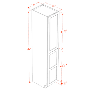 HA - TP1896: Ash Gray Shaker 18"W x 96"H x 24"D 2 Doors & 6 Shelves Tall Shelf Pantry Cabinets - homecabinets