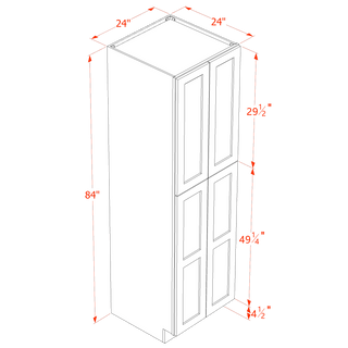 HA - TP2484: Ash Gray Shaker 24"W x 84"H x 24"D 5 Door & 5 Shelves Tall Shelf Pantry Cabinets - homecabinets