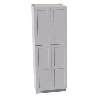 HA - TP3084: Ash Gray Shaker 30"W x 84"H x 24"D 4 Door & 5 Shelves Tall Shelf Pantry Cabinets - homecabinets