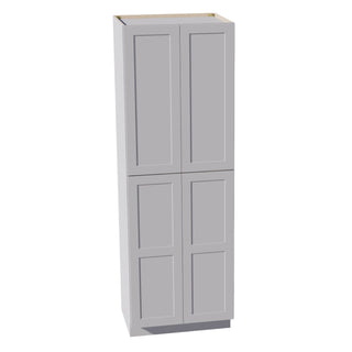 HA - TP3090: Ash Gray Shaker 30"W x 90"H x 24"D 4 Door & 5 Shelves Tall Shelf Pantry Cabinets - homecabinets