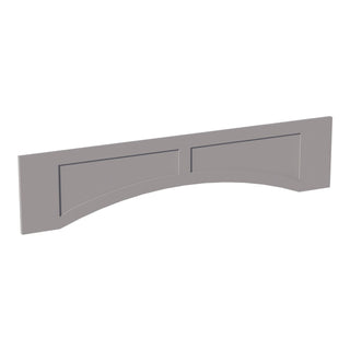 HA - VARP54: Ash Gray Shaker 54"W x 12"H x 3/4"D Arched Valance with Raised Panel - homecabinets