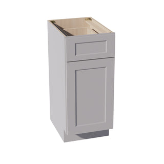 HA - VB1521: Ash Gray Shaker 15"W x 34 - 1/2"H x 21"D 1 Door & 1 Drawer Single Door Vanity Base Cabinets - homecabinets