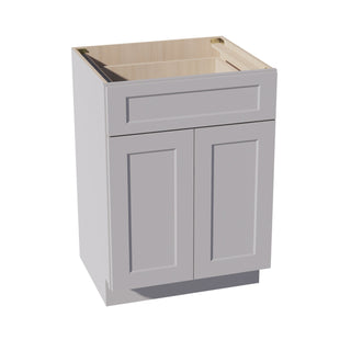 HA - VB2421: Ash Gray Shaker 24"W x 34 - 1/2"H x 21"D 2 Doors & 1 Drawer Double Door Vanity Base Cabinets - homecabinets