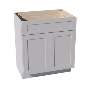 HA - VB3021: Ash Gray Shaker 30"W x 34 - 1/2"H x 21"D 2 Doors & 1 Drawer Double Door Vanity Base Cabinets - homecabinets