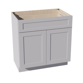 HA - VB3321: Ash Gray Shaker 33"W x 34 - 1/2"H x 21"D 2 Doors & 1 Drawer Double Door Vanity Base Cabinets - homecabinets