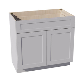 HA - VB3621: Ash Gray Shaker 36"W x 34 - 1/2"H x 21"D 2 Doors & 1 Drawer Double Door Vanity Base Cabinets - homecabinets