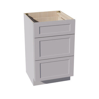 HA - VDB2121: Ash Gray Shaker 21"W x 34 - 1/2"H x 21"D 3 Drawers Vanity Base Cabinets - homecabinets