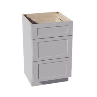 HA - VDB2421: Ash Gray Shaker 24"W x 34 - 1/2"H x 21"D 3 Drawers Vanity Base Cabinets - homecabinets