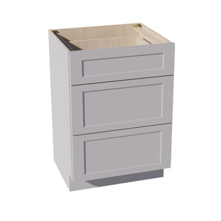 HA - VDB2721: Ash Gray Shaker 27"W x 34 - 1/2"H x 21"D 3 Drawers Vanity Base Cabinets - homecabinets