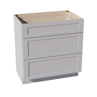 HA - VDB3321: Ash Gray Shaker 33"W x 34 - 1/2"H x 21"D 3 Drawers Vanity Base Cabinets - homecabinets