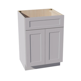 HA - VSB2421: Ash Gray Shaker 24"W x 34 - 1/2"H x 21"D 2 Doors & 1 False Drawer Vanity Sink Base Cabinets - homecabinets