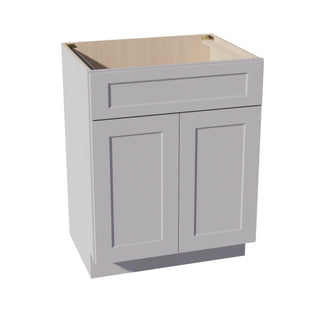 HA - VSB2721: Ash Gray Shaker 27"W x 34 - 1/2"H x 21"D 2 Doors & 1 False Drawer Vanity Sink Base Cabinets - homecabinets