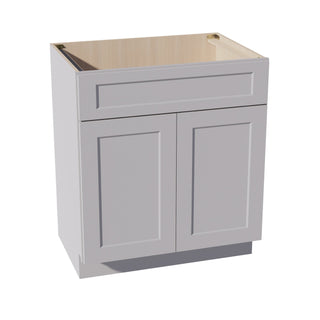 HA - VSB3021: Ash Gray Shaker 30"W x 34 - 1/2"H x 21"D 2 Doors & 1 False Drawer Vanity Sink Base Cabinets - homecabinets