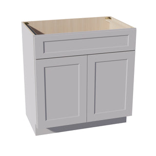 HA - VSB3321: Ash Gray Shaker 33"W x 34 - 1/2"H x 21"D 2 Doors & 1 False Drawer Vanity Sink Base Cabinets - homecabinets