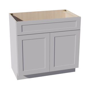 HA - VSB3621: Ash Gray Shaker 36"W x 34 - 1/2"H x 21"D 2 Doors & 1 False Drawer Vanity Sink Base Cabinets - homecabinets