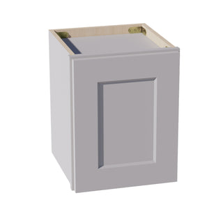 HA - W1215: Ash Gray Shaker 12"W x 15"H 1 Door Standard Wall Bridge Cabinet - homecabinets