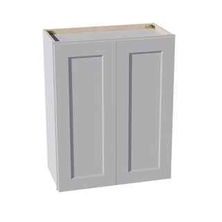 HA - W2430: Ash Gray Shaker 24"W x 30"H 2 Doors & 2 Shelves Standard Wall Cabinet - homecabinets