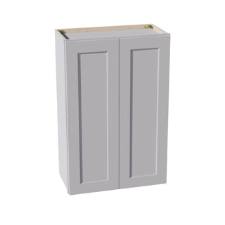 HA - W2436: Ash Gray Shaker 24"W x 36"H 2 Doors & 2 Shelves Standard Wall Cabinet - homecabinets