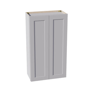 HA - W2442: Ash Gray Shaker 24"W x 42"H 2 Doors & 3 Shelves Standard Wall Cabinet - homecabinets