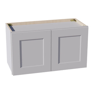 HA - W2715: Ash Gray Shaker 27"W x 15"H 2 Doors Standard Wall Bridge Cabinet - homecabinets