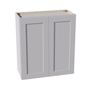 HA - W2730: Ash Gray Shaker 27"W x 30"H 2 Doors & 2 Shelves Standard Wall Cabinet - homecabinets