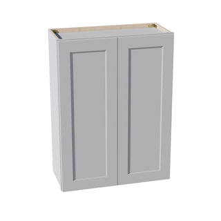 HA - W2736: Ash Gray Shaker 27"W x 36"H 2 Doors & 2 Shelves Standard Wall Cabinet - homecabinets