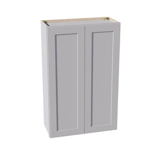 HA - W2742: Ash Gray Shaker 27"W x 42"H 2 Doors & 3 Shelves Standard Wall Cabinet - homecabinets