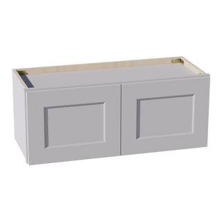 HA - W3012: Ash Gray Shaker 30"W x 12"H 2 Doors Standard Wall Bridge Cabinet - homecabinets