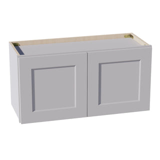 HA - W3015: Ash Gray Shaker 30"W x 15"H 2 Doors Standard Wall Bridge Cabinet - homecabinets