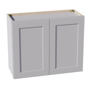 HA - W3024: Ash Gray Shaker 30"W x 24"H 2 Doors Standard Wall Bridge Cabinet - homecabinets