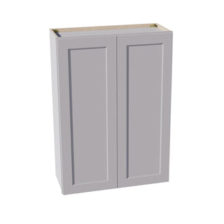 HA - W3042: Ash Gray Shaker 30"W x 42"H 2 Doors & 3 Shelves Standard Wall Cabinet - homecabinets