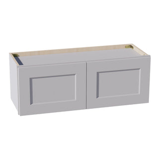 HA - W3312: Ash Gray Shaker 33"W x 12"H 2 Doors Standard Wall Bridge Cabinet - homecabinets