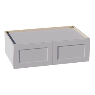 HA - W331224: Ash Gray Shaker 33"W x 12"H x 24"D 2 Doors Standard Bridge Wall Cabinet - homecabinets