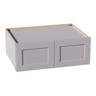 HA - W331224: Ash Gray Shaker 33"W x 12"H x 24"D 2 Doors Standard Bridge Wall Cabinet - homecabinets